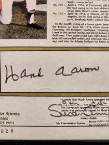 lot 25 image: Certified Authentic Hank Aaron Autograph