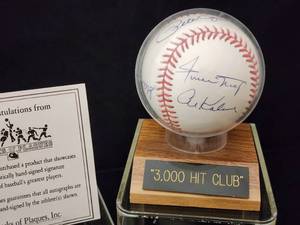 lot 26 image: WW 3000 Hit Club Baseball Autographed By (8) HoFers with COA  LK