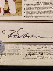 lot 31 image: Certified Authentic Rod Carew Autograph