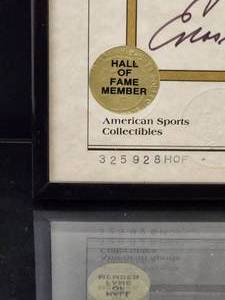 lot 33 image: Certified Authentic Enos Slaughter Autograph