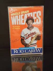 lot 46 image: Encased Rod Carew Wheaties Box