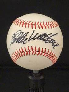 lot 47 image: Eddie Matthews Autographed Baseball No COA