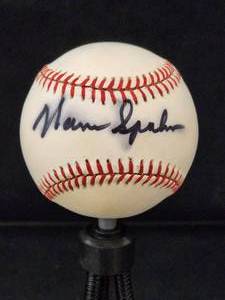 lot 53 image: Warren Spahn Autographed Baseball No COA