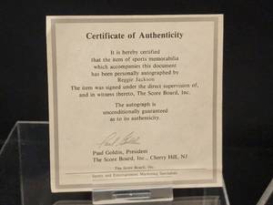 lot 64 image: Reggie Jackson Autographed Baseball with COA