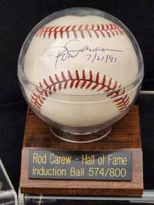 lot 68 image: Rod Carew Autographed Baseball with COA