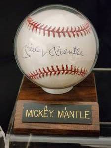 lot 79 image: Mickey Mantle Autographed Baseball with COA