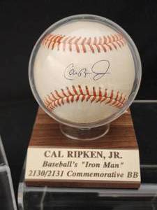 lot 83 image: Cal Ripken Jr Autographed Baseball with COA