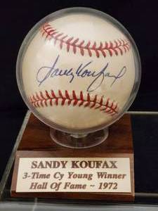 lot 93 image: Sandy Koufax Autographed Baseball with COA