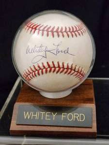 lot 95 image: Autographed Whitey Ford Baseball with COA