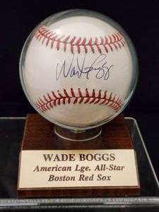 lot 119 image: Wade Boggs Autographed Baseball with COA