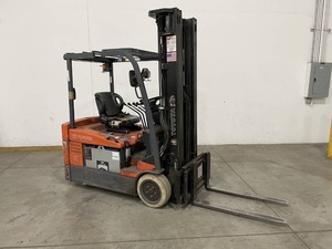 lot 3 image: Toyota 7FBEU20 36V Electric 3-Wheel 4,000-Pound Capacity Industrial Material Forklift  Fork Lift  Lift Truck