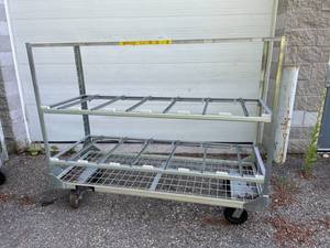 lot 18 image: Heavy Duty Manufacturing Warehouse Commercial Industrial Rolling Rack  Cart - Model 1226F