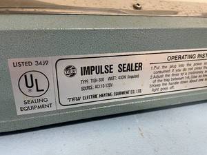 lot 28 image: TISH-300 Impulse Thermal Heat Hand Sealer  Sealing System with Roll of Poly Material  Bags
