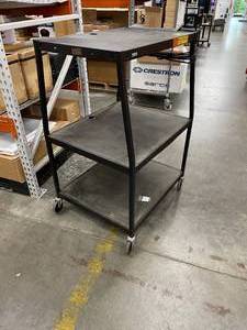 lot 30 image: 3-Shelf Heavy Duty Industrial Warehouse Utility Cart - Bretford - w Electrical Power