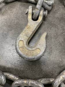 lot 2 image: 20 Heavy Duty G70 Transportation - Transport Chain - Industrial Forged Metal Pull Chain with Grab Hooks