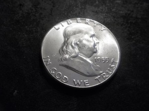1955 Franklin Half Dollar With Bugs Bunny Strike.
