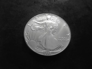 1991 US American Silver Eagle 1 OZ. .99 Fine MS From Unc. Roll