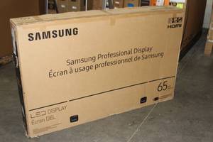 lot 23 image: Samsung QB65H-TR 65 Professional Electronic Interactive Whiteboard Display  HD Video Monitor - $2,000 Online