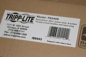 lot 108 image: Lot of 3 - NEW - Tripp-Lite 8-Outlet Vertical Power Strip Power Distribution Units