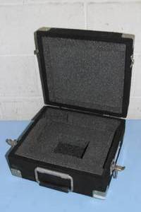 lot 111 image: Hard Sided Carpet Covered Foam Lined Travel  Shipping  Equipment Storage Case