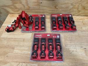 lot 77 image: HUSKY Lot of 3 Packs of- 3- 6 ft. x 1 in. Cam Buckle Tie-Down Straps with S Hook (4-Per Pack)
