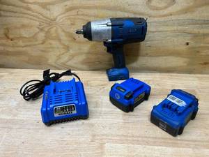 lot 27 image: KOBALT 24-volt Max Variable Speed Brushless 12-in Drive Cordless Impact Wrench with 2 Batteries (4Ah) and Charger