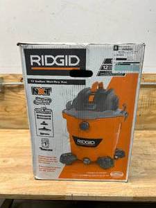 lot 17 image: RIDGID 12 Gallon 5.0 Peak HP NXT WetDry Shop Vacuum with Filter, Locking Hose and Accessories