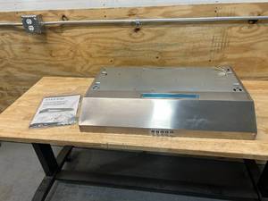 lot 57 image: VISSANI 30 in. W Convertible Under Cabinet Range Hood with Charcoal Filter in Stainless Steel