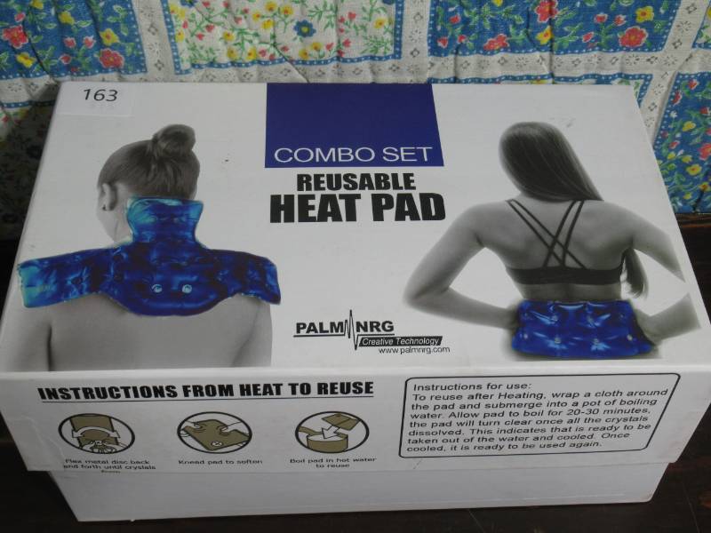 lot 163 image: Palm NRG Reusable Heating or Cooling Gel Pads w Back Pouch & Extra Pocket Pads