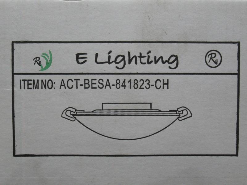 lot 77 image: E Lighting Flush Ceiling Mount-Chrome Finish