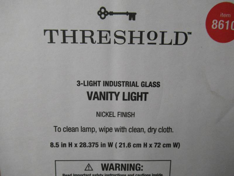 lot 146 image: Threshold 3-Light Industrial Glass Vanity Light
