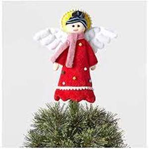 lot 62 image: Wondershop Felt Angel Tree Topper (12.75 in. x 10 in.)
