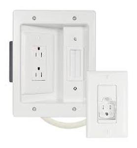 lot 132 image: Legrand - In-Wall Flat Screen Power and Cable Concealment Kit - White