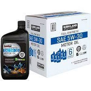 lot 160 image: Kirkland Signature SAE 5W-30 Full Synthetic Motor Oil, 1 Quart, 6 ct