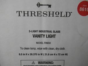 lot 147 image: Threshold 3-Light Industrial Glass Vanity Light