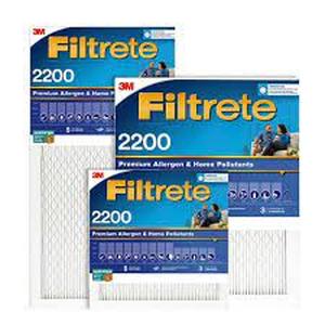 lot 157 image: Filtrete 3 PACK - MPR 2200 Premium Allergen & Home Pollutants, 20x25x1