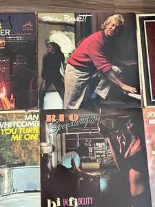 Lot of 10 Vintage Records REO Speedwagon, JFK Memorial Record, and More