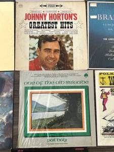 Lot of 10 Vintage Records Willie Nelson, Johnny Horton, The SOS Band and More