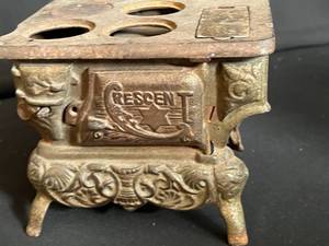 Vintage Brass Piggy Bank - Shaped as Wood Burning Stove