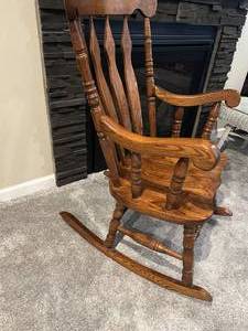 Solid Oak Wood Rocking Chair