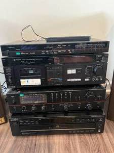 Speaker and Stereo System Lot Sony, Sansui, Hitachi