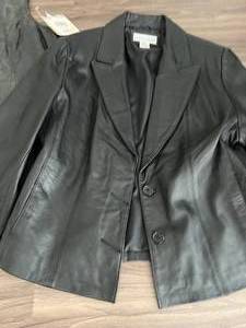 Croft and Barrow NEW Black Lambskin Leather Jacket and Vest Combo Size S