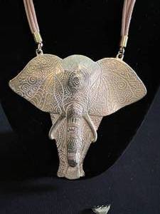 Elephant Pendant Necklace and Reversible SunElephant Pendant