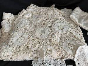 Large Antique Tablecloth and Doily Lot