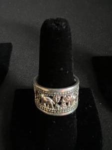 Set of 3 Rings Elephant, Jaguar, and Crystal