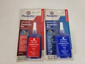 lot 73 image: (2) NOS - Permatex Thread Lockers (1.22oz each) - Blue & Red
