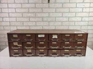 lot 326 image: Parts Cabinet w BOSCH, NIPPONDENSO, DIESEL KIKI Parts - See Pictures for Details