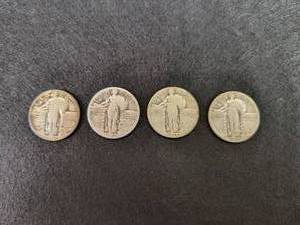 (4) Standing Liberty Silver Quarters - 1925, 1927, 1928, 1929