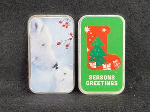 (2) Christmas 1oz .999 Fine Silver Bars
