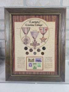 Framed Emergency Wartime Coinage - Silver War Nickels and Steel Cents